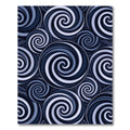 Navy Blue Abstract Optical Swirl Rug