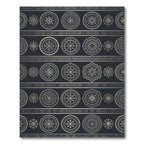 Silver Tribal Ethnic Medallion Stripe Rug