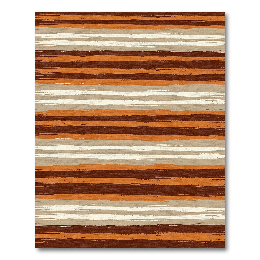 Earthy Brown and Tan Striped Rug