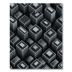 Monochromatic Geometric Skyscraper Cityscape Rug
