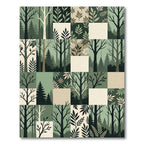 Forest Trees Botanical Patchwork Rug