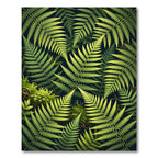 Lush Green Fern Foliage Abstract Rug