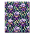 Elegant Purple Iris Botanical Bouquet Rug