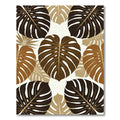 Tropical Monstera Leaf Earthy Tone Rug