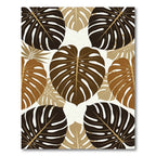 Tropical Monstera Leaf Earthy Tone Rug