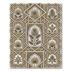 Gold Geometric Botanical Arch Tile Rug