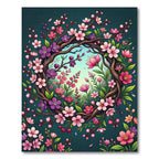 Blooming Pink Cherry Blossom Wreath Rug