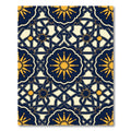 Navy Blue Geometric Star Medallion Rug