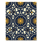Navy Blue Geometric Star Medallion Rug