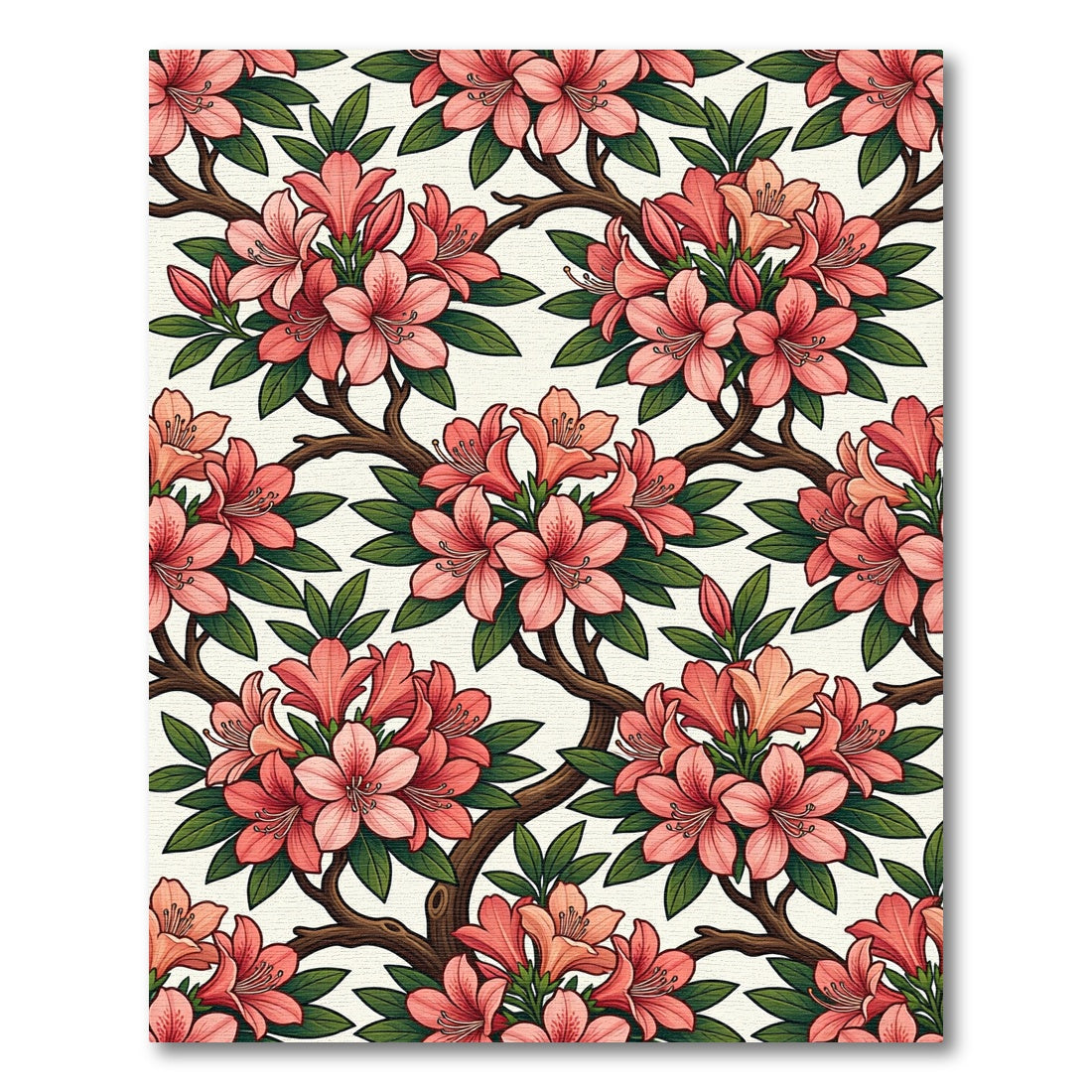 Coral Pink Blossom Branches Rug