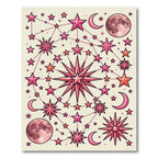 Celestial Pink Star Moon Constellation Rug