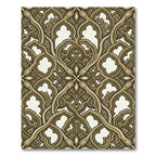 Ornate Gold Lattice Arabesque Rug
