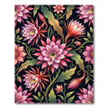 Lush Pink Cactus Bloom Botanical Art Rug