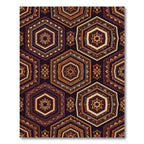Geometric Bronze Hexagon Ochre Mosaic Rug