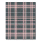 Modern Charcoal And Pastel Pink Plaid Rug
