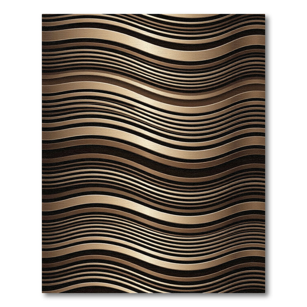 Pristine Gold Wavy Bar Rug