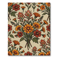 Vibrant Orange Autumnal Wildflower Meadow Rug