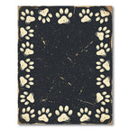 Distressed Black Paw Print Border Rug
