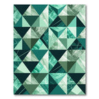 Mint Green Geometric Crystal Polygon Rug