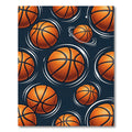 Dynamic Orange Basketball Motion Spheres Rug