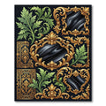 Ornate Gold Leaf Acanthus Scroll Work Rug
