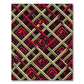 Modern Red and Gold Geometric Lattice Rug