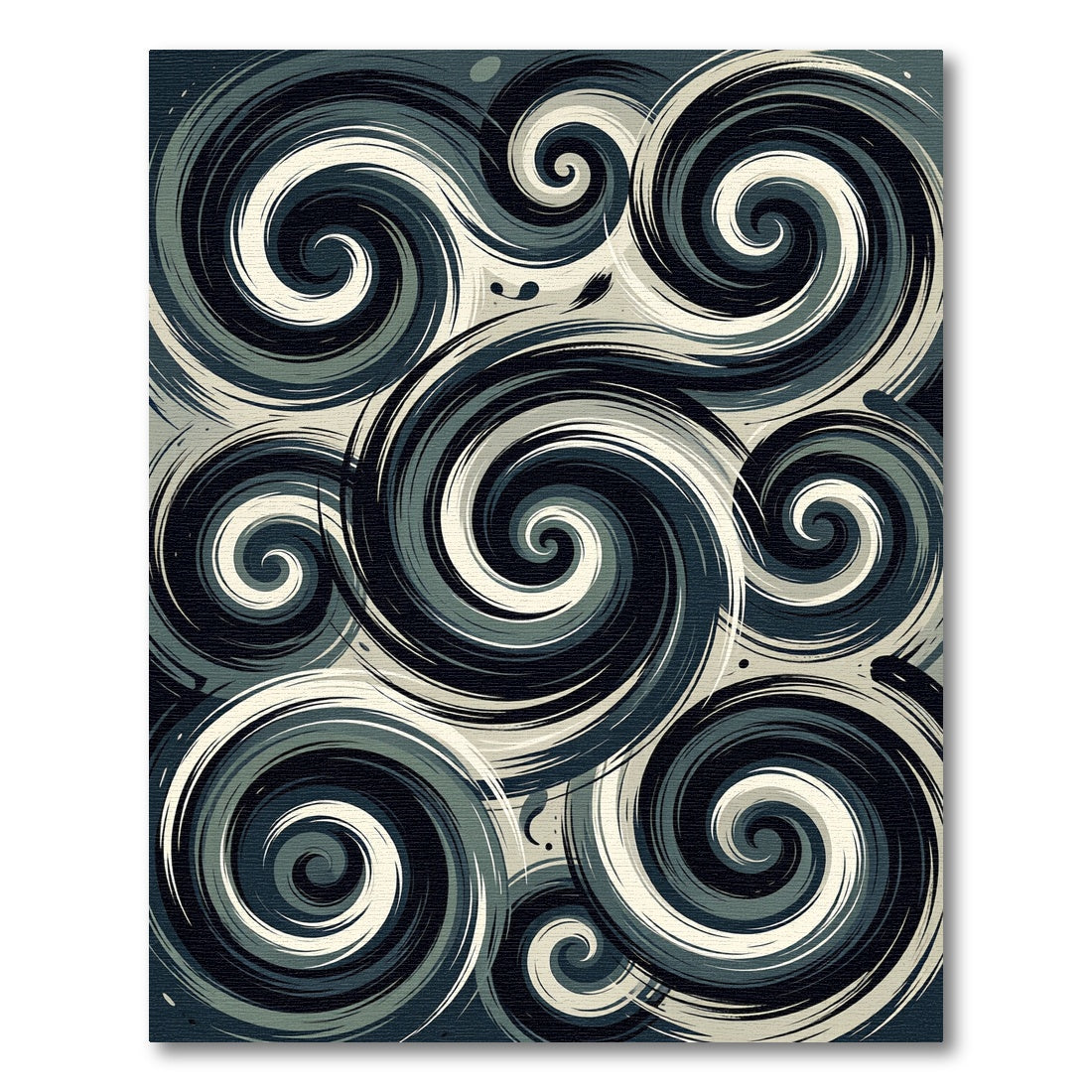 Monochrome Swirl Abstract Art Rug
