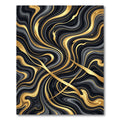 Luxurious Gold and Black Marble Swirl Rug