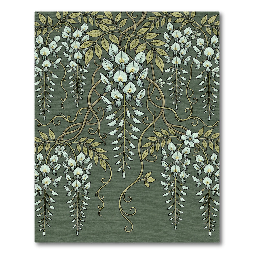 Cascading White Wisteria Vine Rug