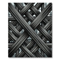 Industrial Charcoal Geometric Lattice Overlay Rug