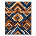 Bold Geometric Indigo and Ochre Diamond Rug