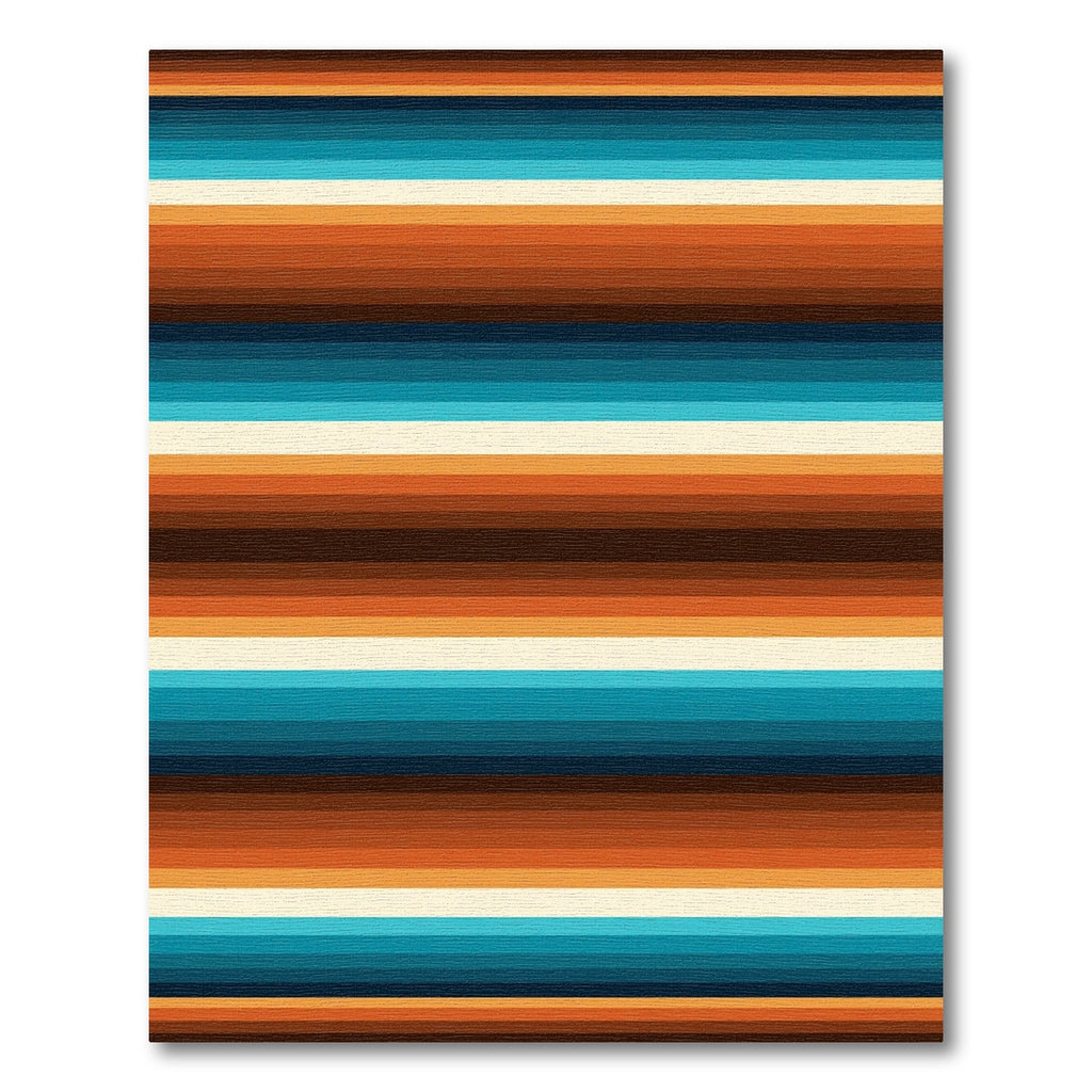 Retro Earthy Tone Horizontal Stripes Rug