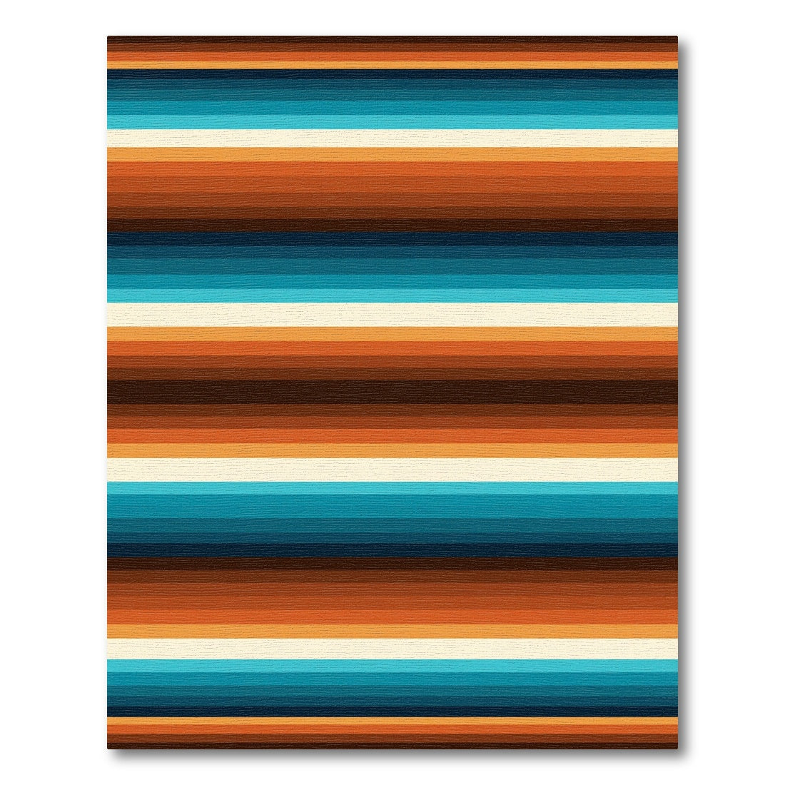 Retro Earthy Tone Horizontal Stripes Rug