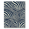 Bold Cream And Navy Zebra Swirl Rug