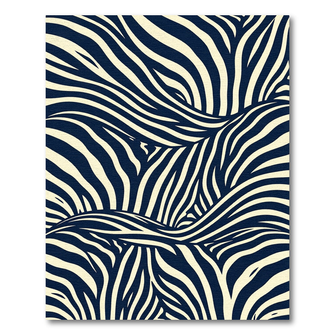 Bold Cream And Navy Zebra Swirl Rug
