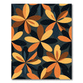 Retro Mid-Century Golden Floral Graphic Rug