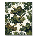 Tropical Botanical Triceratops Forest Art Rug
