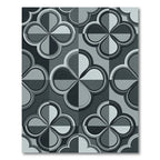 Sophisticated Slate Gray Clover Geometric Rug