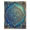 Ornate Blue Filigree Scroll Medallion Rug
