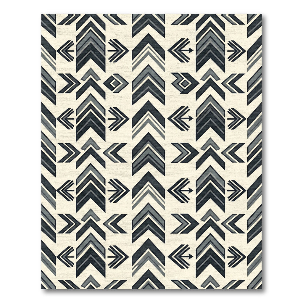 Geometric Arrow Gray Monochrome Rug