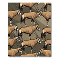 Earthy Taupe Oryx Animal Illustration Rug