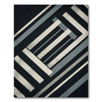 Modern Black White Gray Stripes Rug