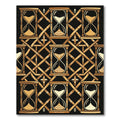 Golden Hourglass Geometric Lattice Art Rug