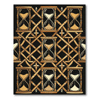 Golden Hourglass Geometric Lattice Art Rug