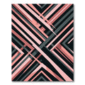 Modern Pink and Charcoal Linear Geometric Rug