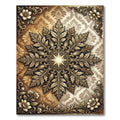 Ornate Golden Floral Medallion Radiance Rug