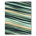 Earthy Sage Green Abstract Linear Stripe Rug