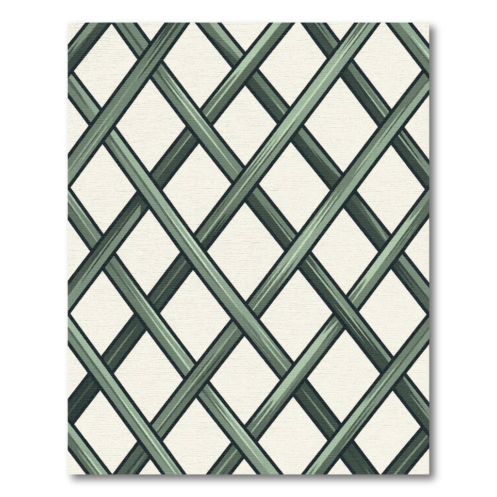 Sophisticated Sage Green Geometric Lattice Rug