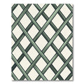 Sophisticated Sage Green Geometric Lattice Rug