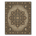 Elegant Gold Damask Floral Medallion Rug